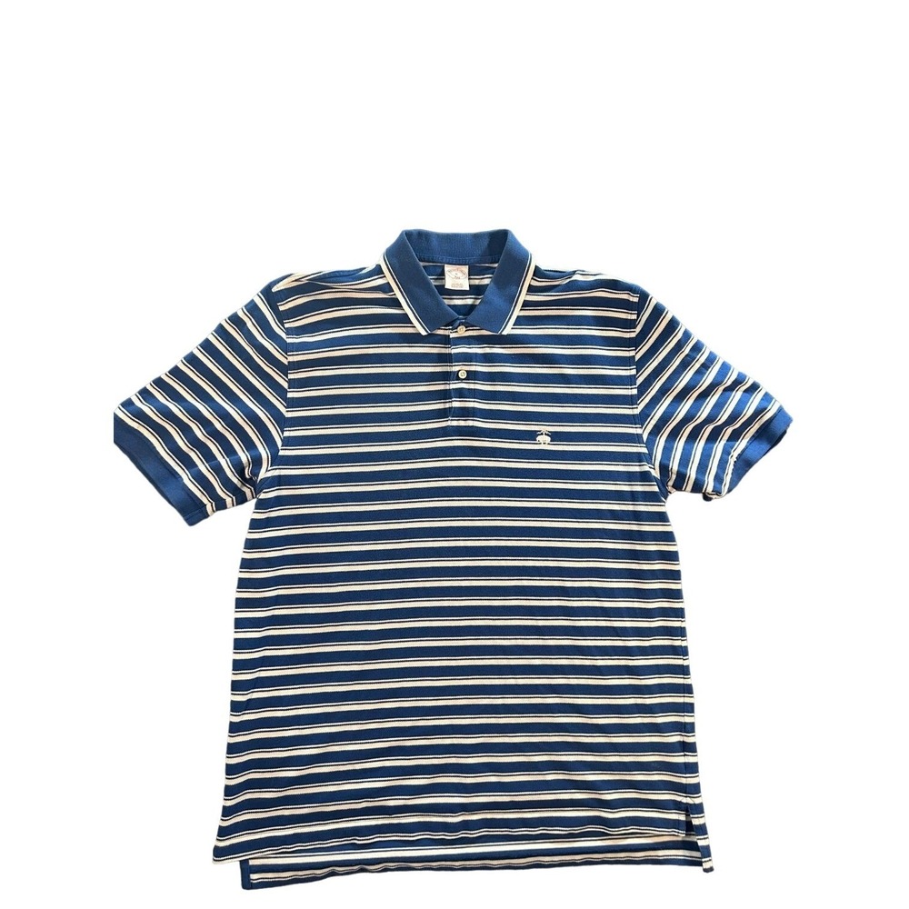 Brooks Brothers 346 Mens XL Polo Shirt Original Fit Blue White Striped Classic
